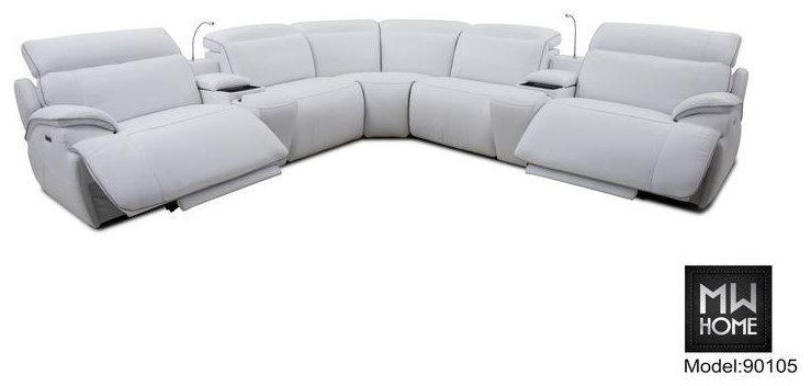 7 piece sectional top sofa with recliners